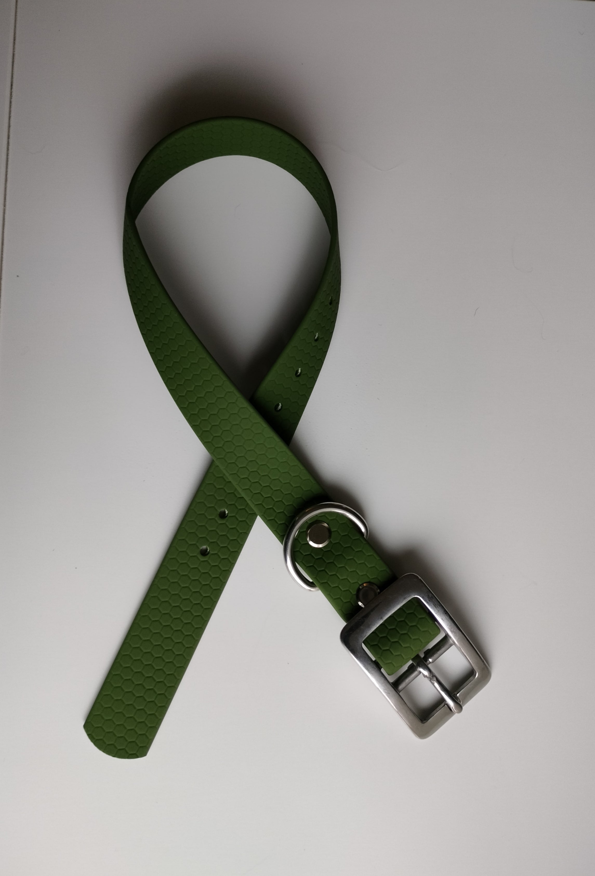 Hexa-solkipanta sammalenvihreä, hopeanvärinen ruostumaton terässolki, leveys 25mm