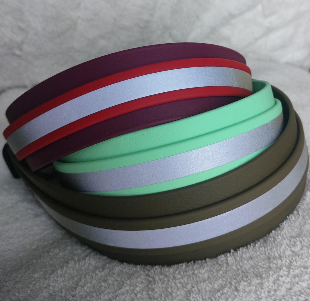 38mm heijastava puolikiristyvä Biothane®-kaulapanta